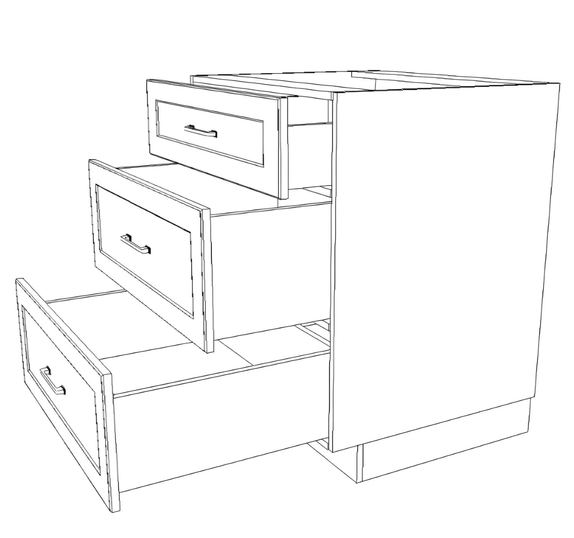 29" Wide Drawer Cabinet - Thermofoil Doors - Image 6