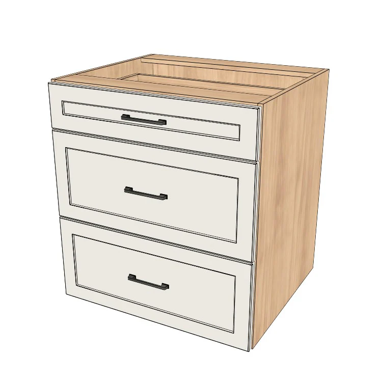 29" Wide Drawer Cabinet - (Hardrock Maple Melamine Boxes - Thermofoil Doors)