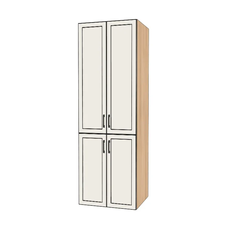 29" Wide Tall Pantry Cabinet - (Hardrock Maple Melamine Boxes - Painted Doors) 24 D