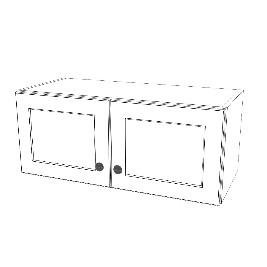 29" Wide x 12" High Wall Cabinet - (White Melamine Cabinets - Painted Doors)