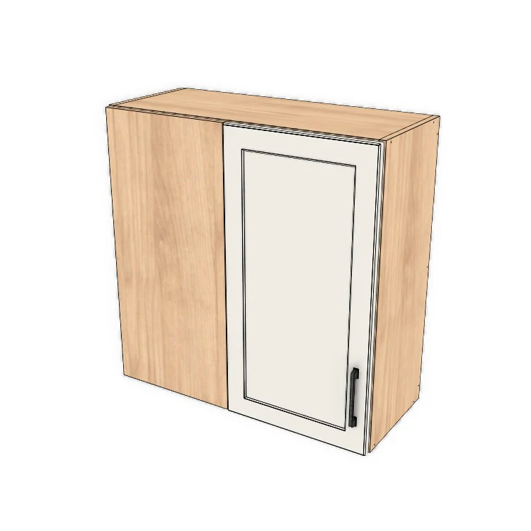 30" Wide 30" High Blind Corner Wall Cabinet - Door on Right/Left Side - (Ply Wood Boxes - Painted Doors)