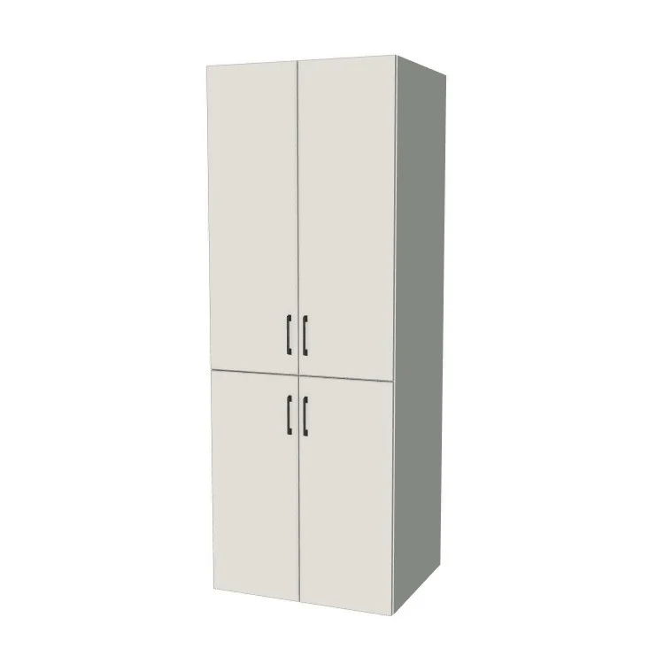 30" Wide Tall Pantry Cabinet - (White Melamine Boxes - Flat Panel Doors) 24 D