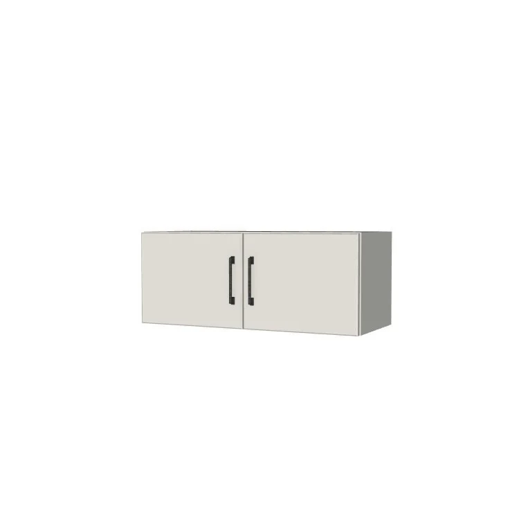 30" Wide x 12" High Fridge/Stove Cabinet - (White Melamine Boxes - Flat Panel Doors)