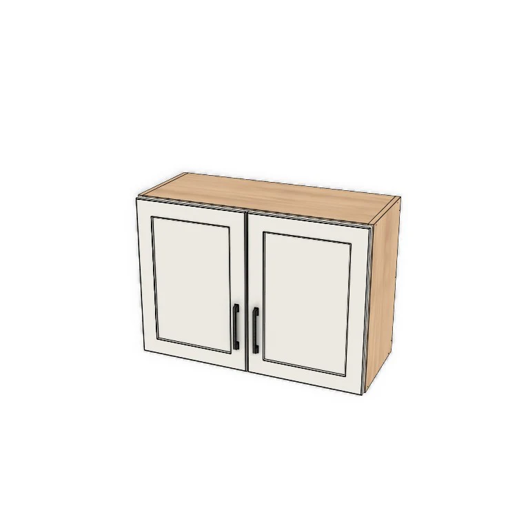 30" Wide x 21" High Fridge/Stove Cabinet - (Hardrock Maple Melamine Boxes - Thermofoil Doors)