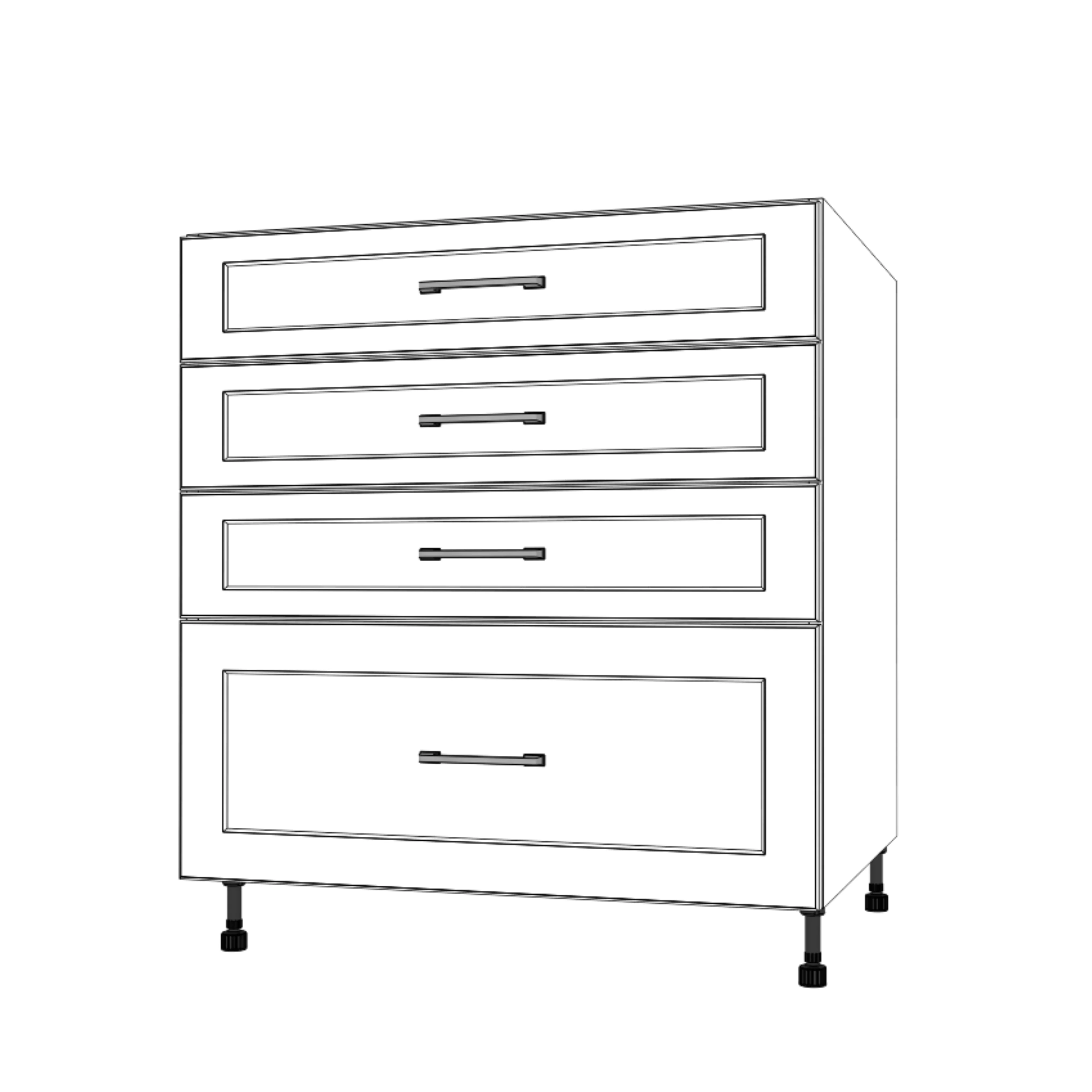 31" Wide Drawer Cabinet - Painted Doors - Image 2