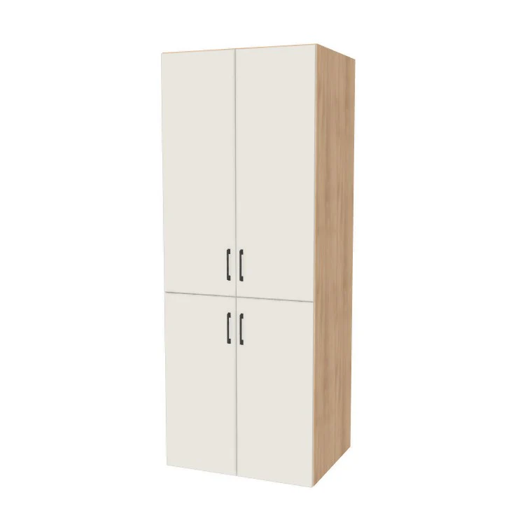 31" Wide Tall Pantry Cabinet - (Hardrock Maple Melamine Boxes - Flat Panel Doors) 24 D