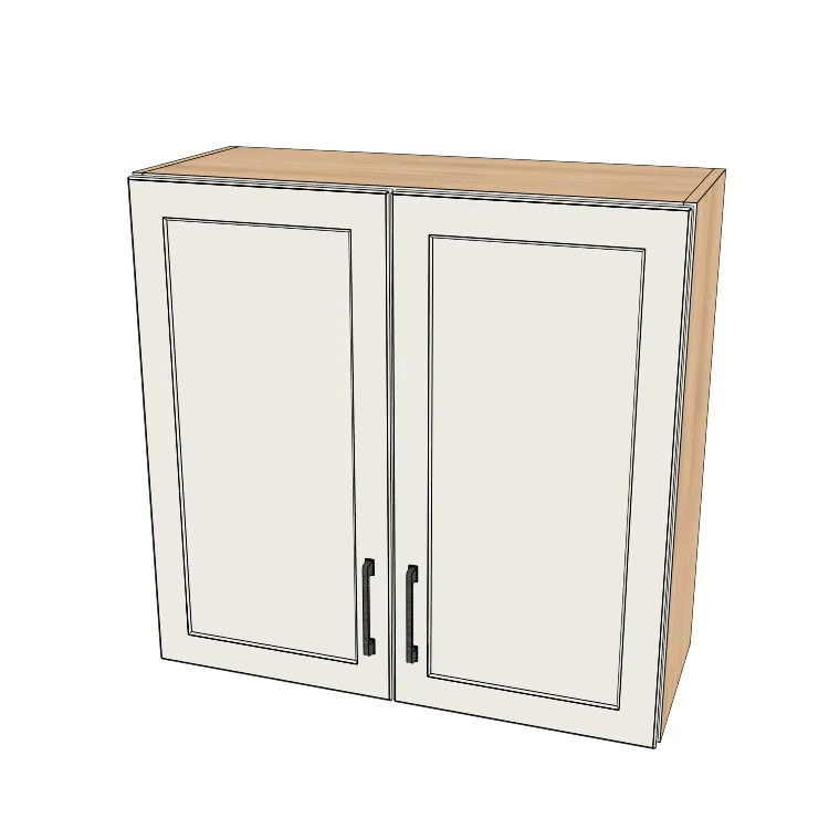31" Wide x 30" High Wall Cabinet - (Hardrock Maple Melamine Boxes - Thermofoil Doors)