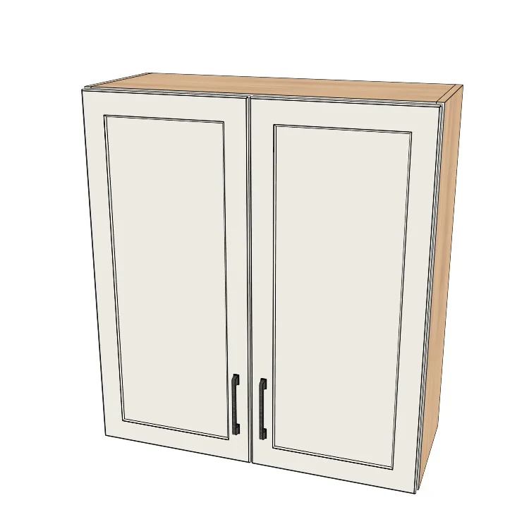 31" Wide x 34" High Wall Cabinet - (Hardrock Maple Melamine Boxes - Painted Doors)