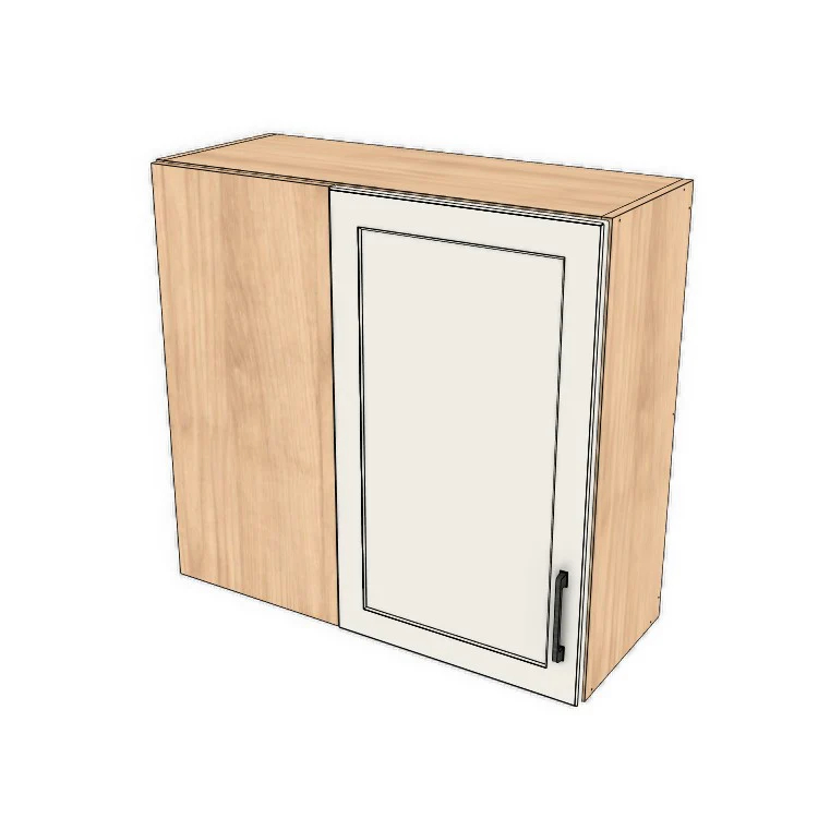 32" Wide 30" High Blind Corner Wall Cabinet - Door on Right/Left Side - (Ply Wood Boxes - Thermofoil Doors)