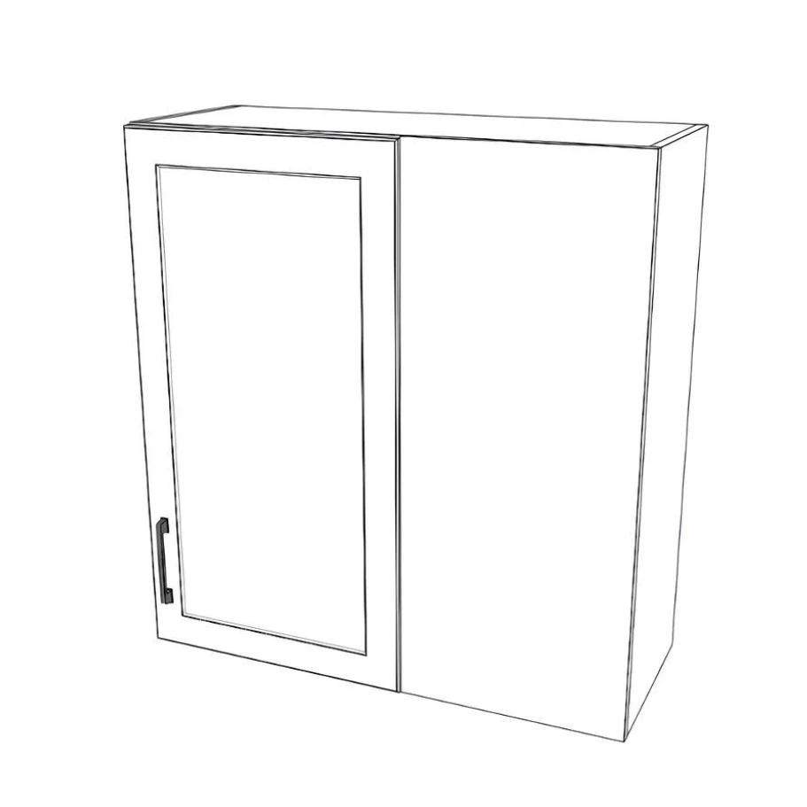 32" Wide 34" High Blind Corner Wall Cabinet - Door on Right/Left Side - Thermofoil Doors