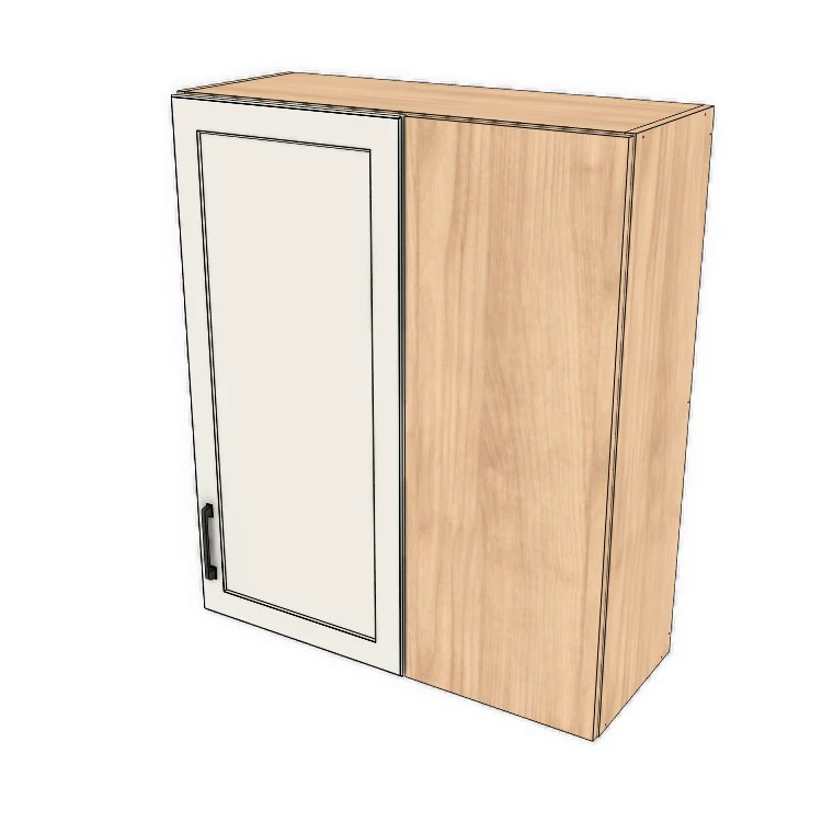 32" Wide 38" High Blind Corner Wall Cabinet - Door on Right/Left Side - (Hardrock Maple Melamine Boxes - Thermofoil Doors) - Image 2