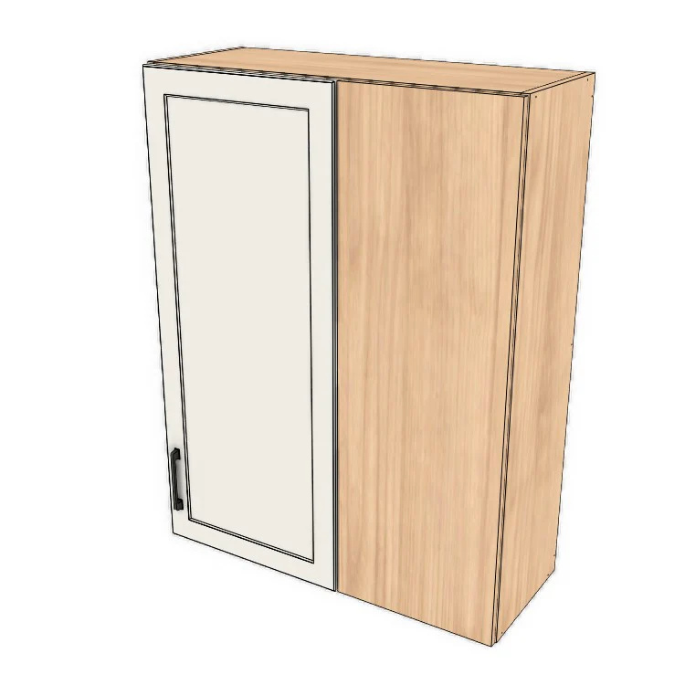 32" Wide 42" High Blind Corner Wall Cabinet - Door on Right/Left Side - (Hardrock Maple Melamine Boxes - Thermofoil Doors) - Image 2