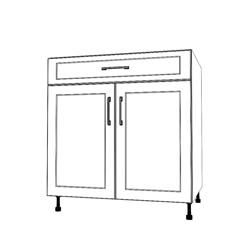 32" Wide Base Cabinet With Drawer On Top - Painted Doors