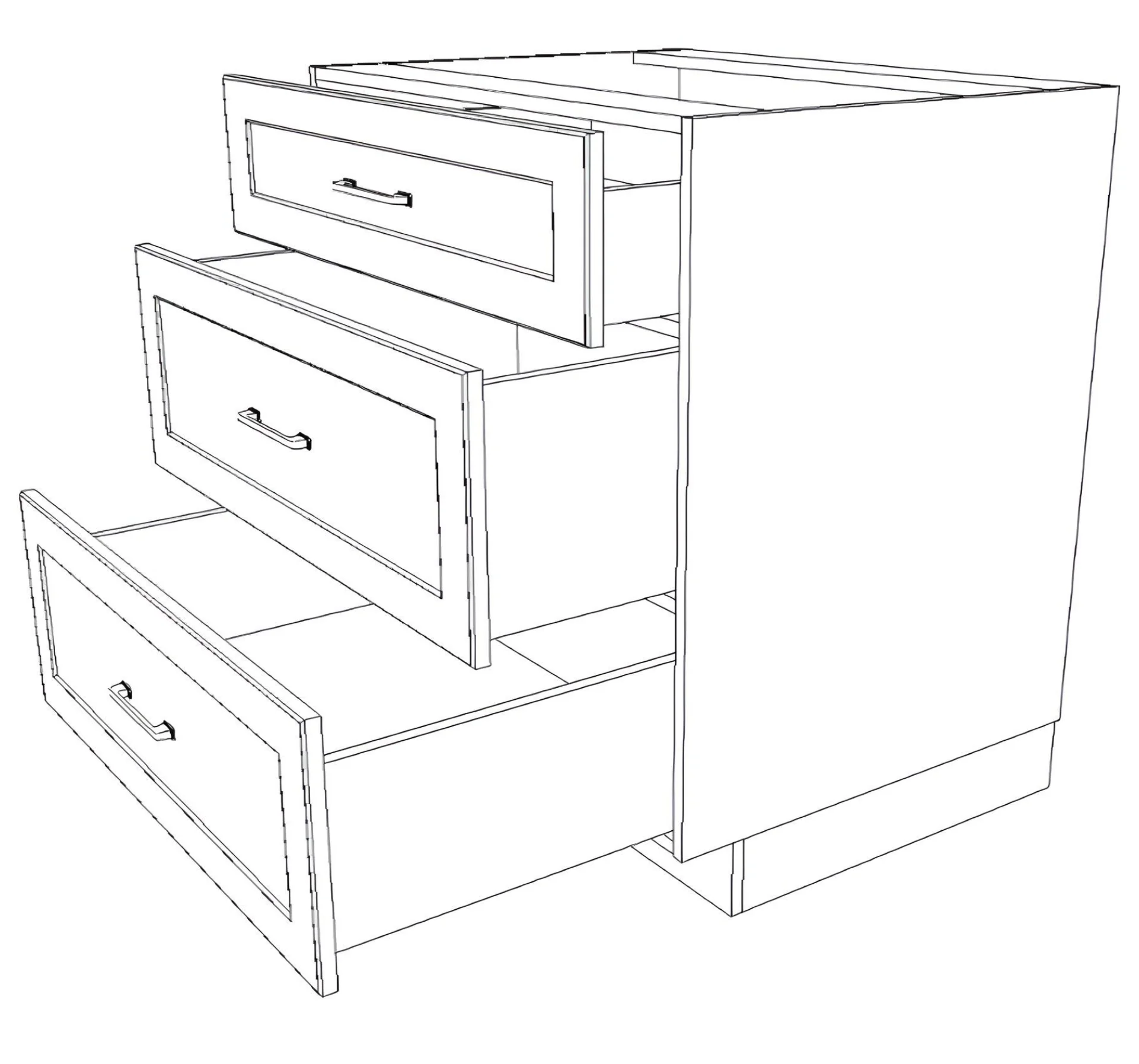 32" Wide Drawer Cabinet - Thermofoil Doors - Image 6