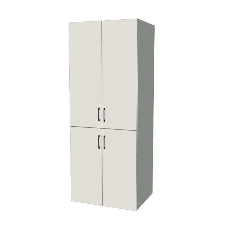 32" Wide Tall Pantry Cabinet - (White Melamine Boxes - Flat Panel Doors) 24 D