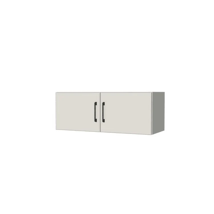 32" Wide x 12" High Fridge/Stove Cabinet - (White Melamine Boxes - Flat Panel Doors)