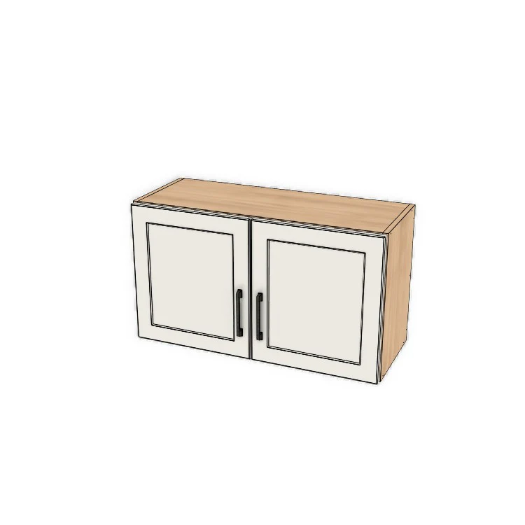 32" Wide x 18" High Fridge/Stove Cabinet - (Hardrock Maple Melamine Boxes - Thermofoil Doors)