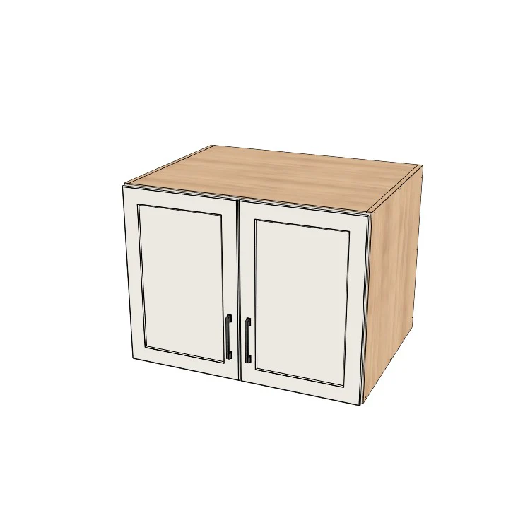 32" Wide x 24" High x 24" Deep Fridge/Stove Cabinet - (Hardrock Maple Melamine Boxes - Thermofoil Doors)