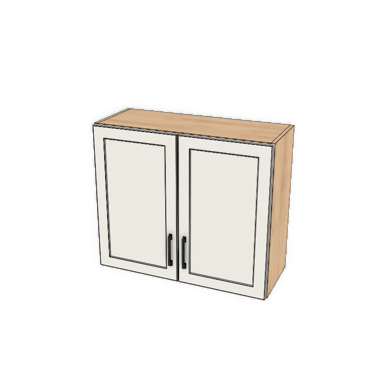 32" Wide x 27" High Fridge/Stove Cabinet - (Hardrock Maple Melamine Boxes - Painted Doors)