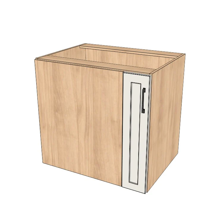 33" Blind Corner Base Cabinet - Door on Right/Left Side - (Hardrock Maple Melamine Boxes - Painted Doors)