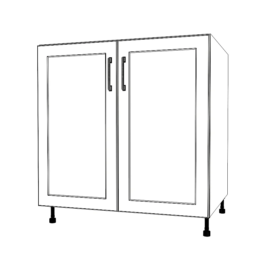 33" Wide Base Cabinet - Painted Doors - Sink Cabinet - No Back