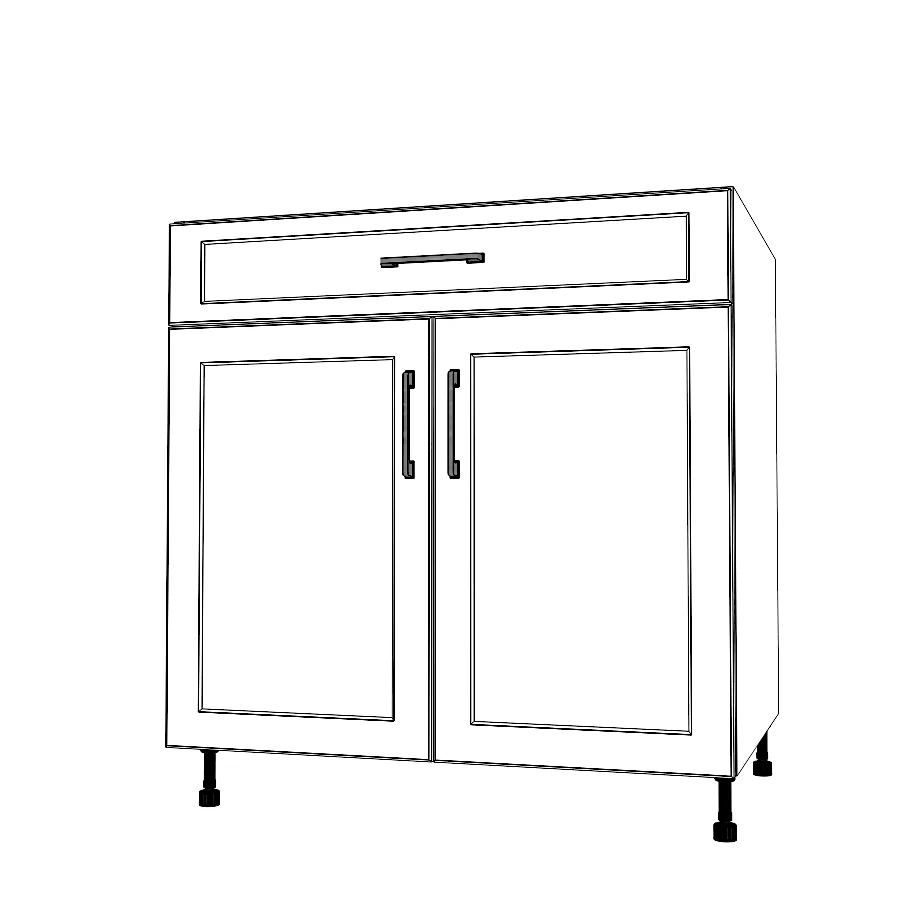 33" Wide Base Cabinet With Drawer On Top - Painted Doors