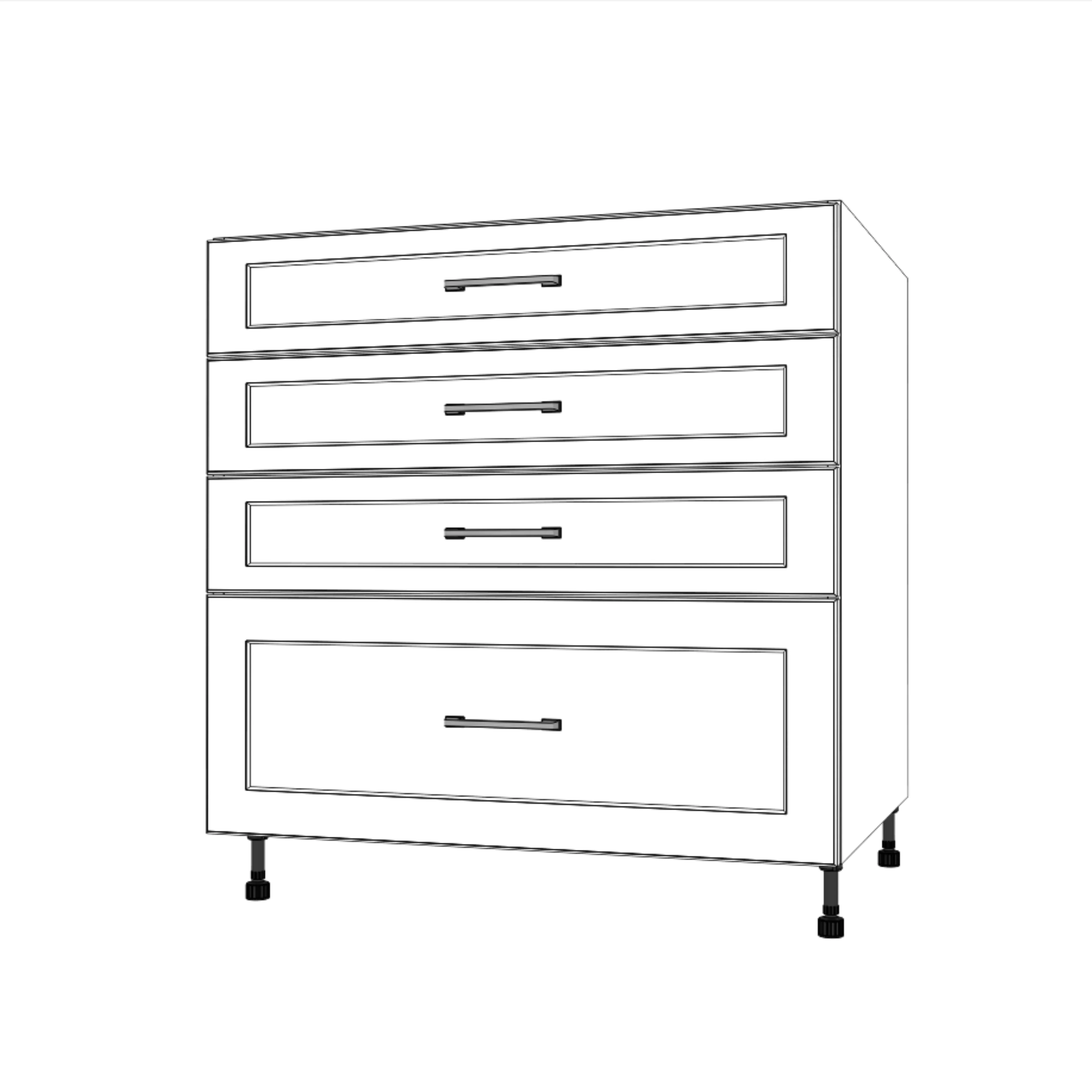 33" Wide Drawer Cabinet - Painted Doors - Image 2