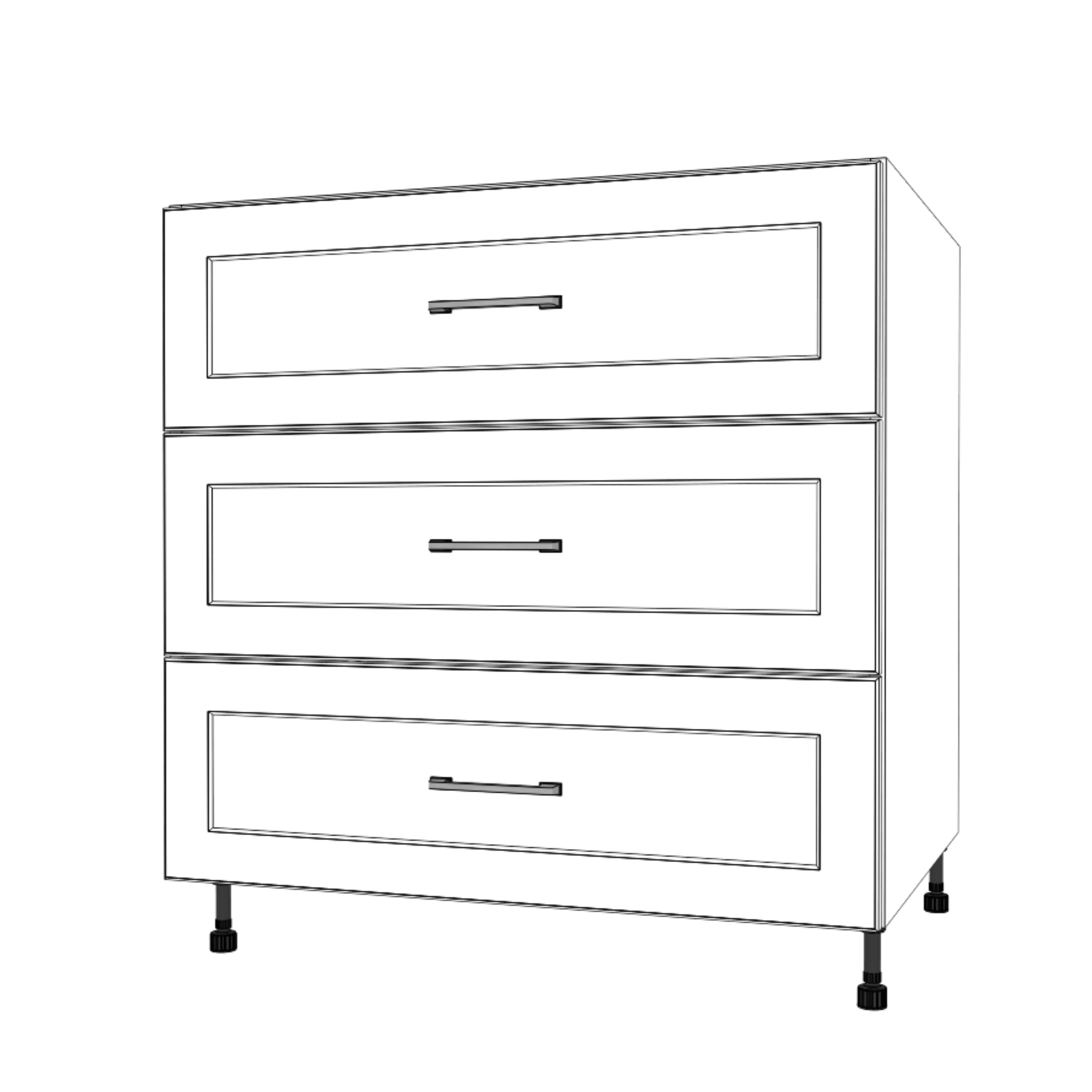 33" Wide Drawer Cabinet - Painted Doors - Image 4
