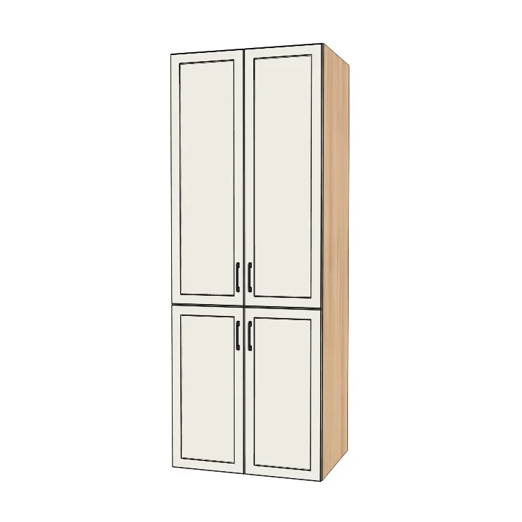 33" Wide Tall Pantry Cabinet - (Ply Wood Boxes - Painted Doors) 24 D