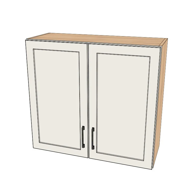 33" Wide x 30" High Wall Cabinet - (Hardrock Maple Melamine Boxes - Thermofoil Doors)