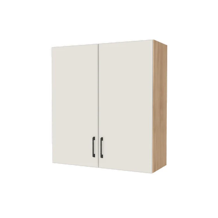 33" Wide x 36" High Wall Cabinet - (Hardrock Maple Melamine Boxes - Flat Panel Doors)