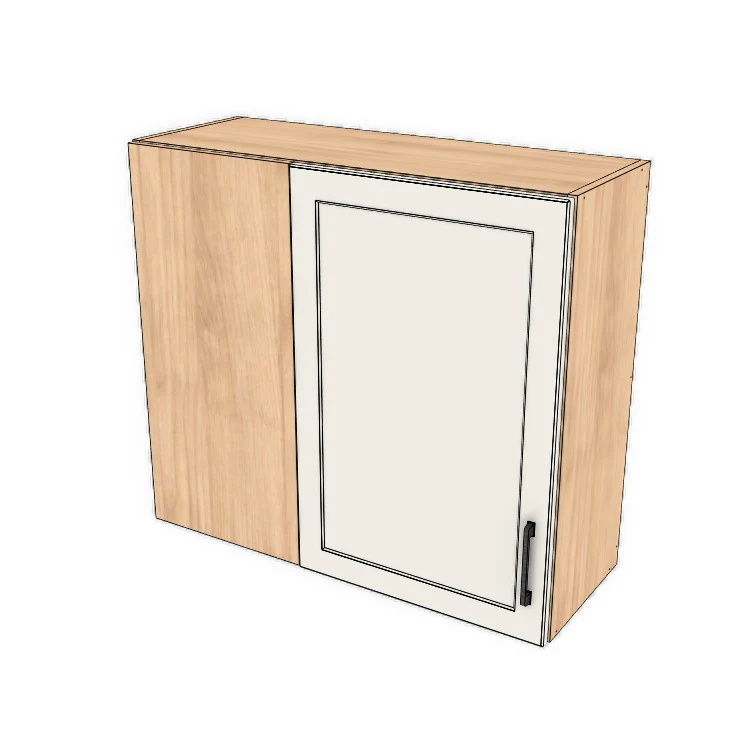 34" Wide 30" High Blind Corner Wall Cabinet - Door on Right/Left Side - (Ply Wood Boxes - Painted Doors)
