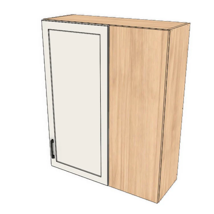 34" Wide 42" High Blind Corner Wall Cabinet - Door on Right/Left Side - (Hardrock Maple Melamine Boxes - Thermofoil Doors) - Image 2