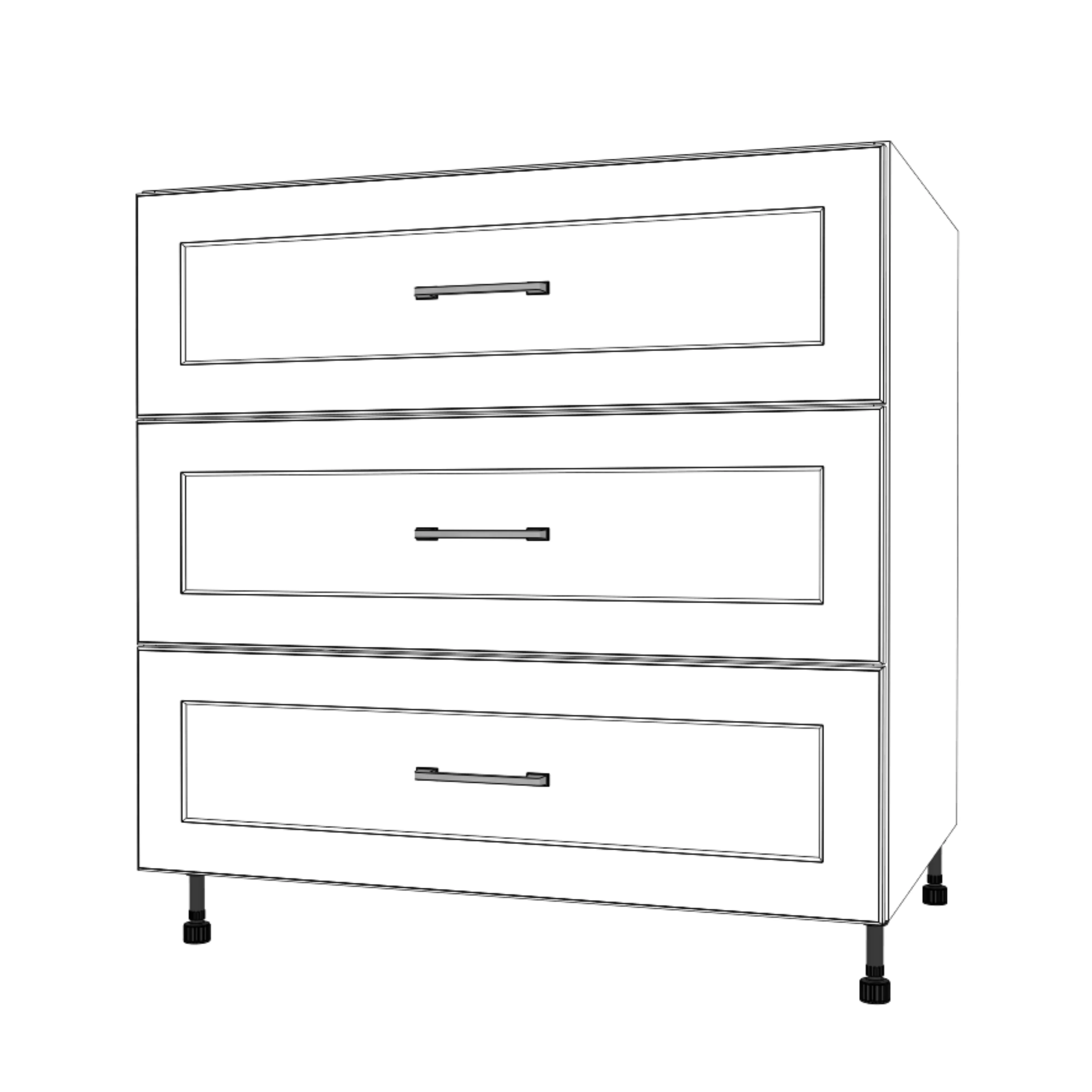 34" Wide Drawer Cabinet - Painted Doors - Image 4
