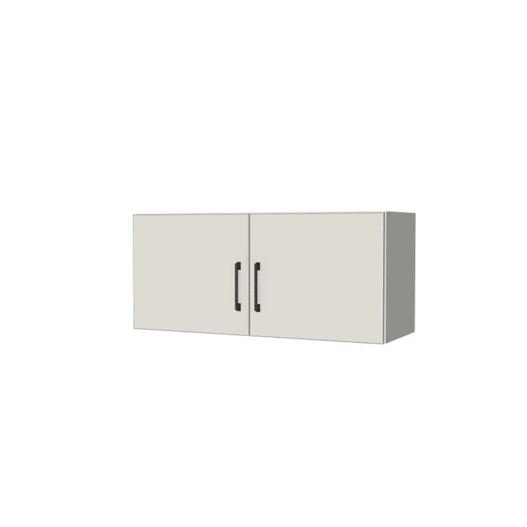 34" Wide x 15" High Fridge/Stove Cabinet - (White Melamine Boxes - Flat Panel Doors)