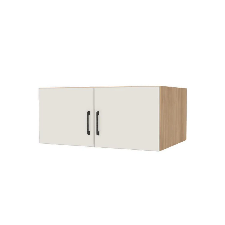 34" Wide x 15" High x 24" Deep Fridge/Stove Cabinet - (Hardrock Maple Melamine Boxes - Flat Panel Doors)