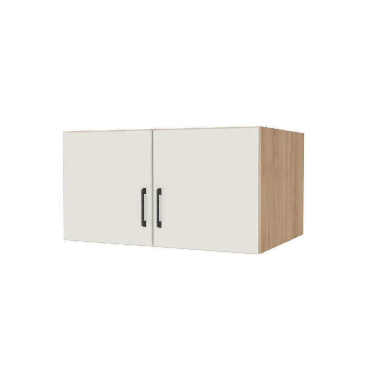 34" Wide x 18" High x 24" Deep Fridge/Stove Cabinet - (Hardrock Maple Melamine Boxes - Flat Panel Doors)