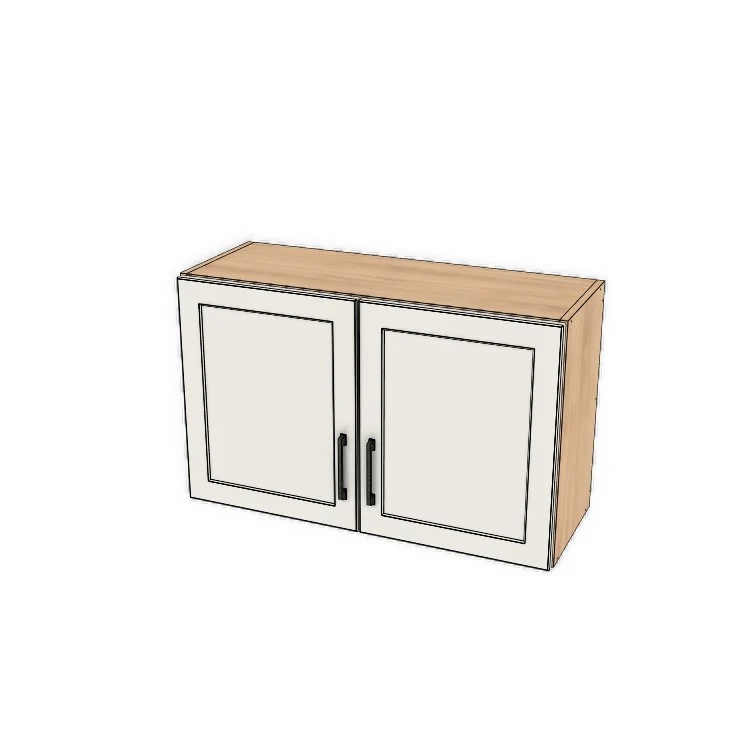 34" Wide x 21" High Fridge/Stove Cabinet - (Hardrock Maple Melamine Boxes - Thermofoil Doors)
