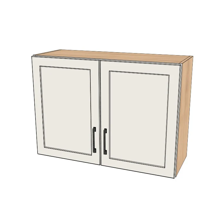34" Wide x 24" High Wall Cabinet - (Hardrock Maple Melamine Boxes - Painted Doors)