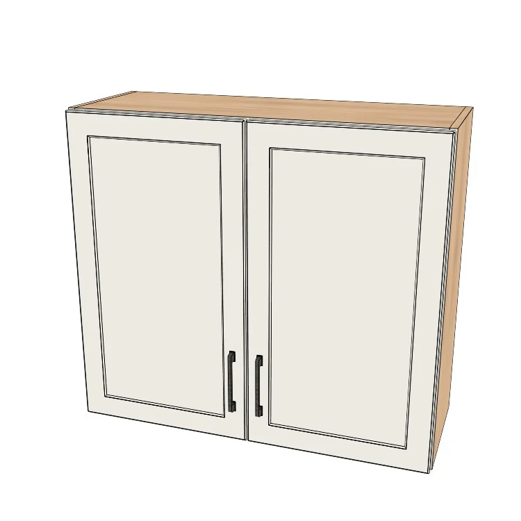 34" Wide x 30" High Wall Cabinet - (Hardrock Maple Melamine Boxes - Thermofoil Doors)