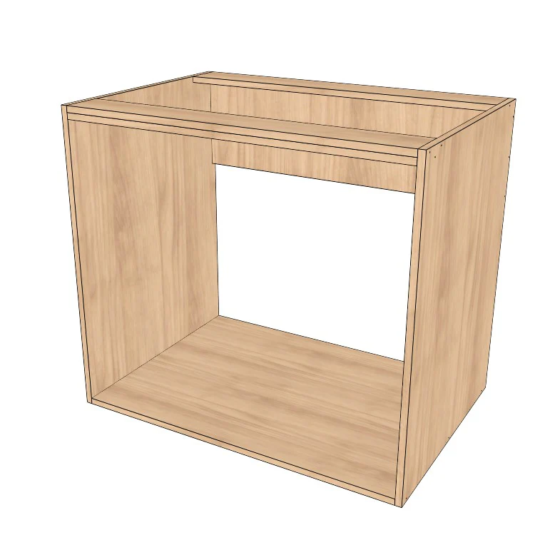 35" Wide Base Cabinet - Sink Cabinet - No Back - (Hardrock Maple Melamine Boxes - Thermofoil Doors) - Image 2
