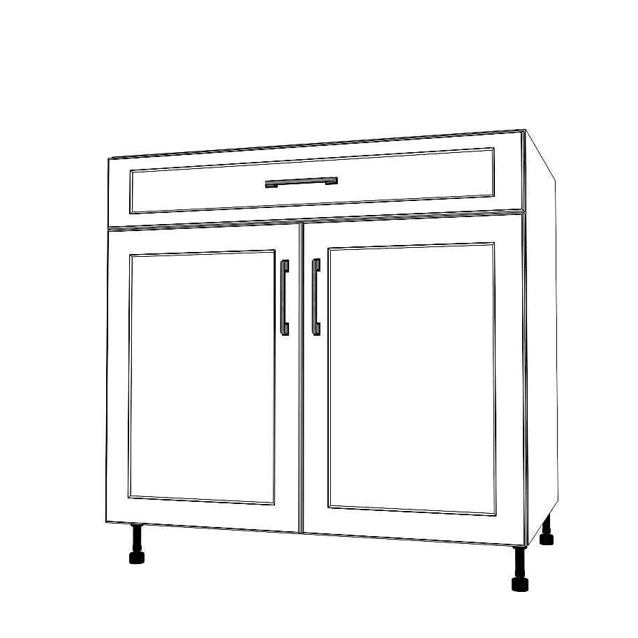 35" Wide Base Cabinet With Drawer On Top - Painted Doors