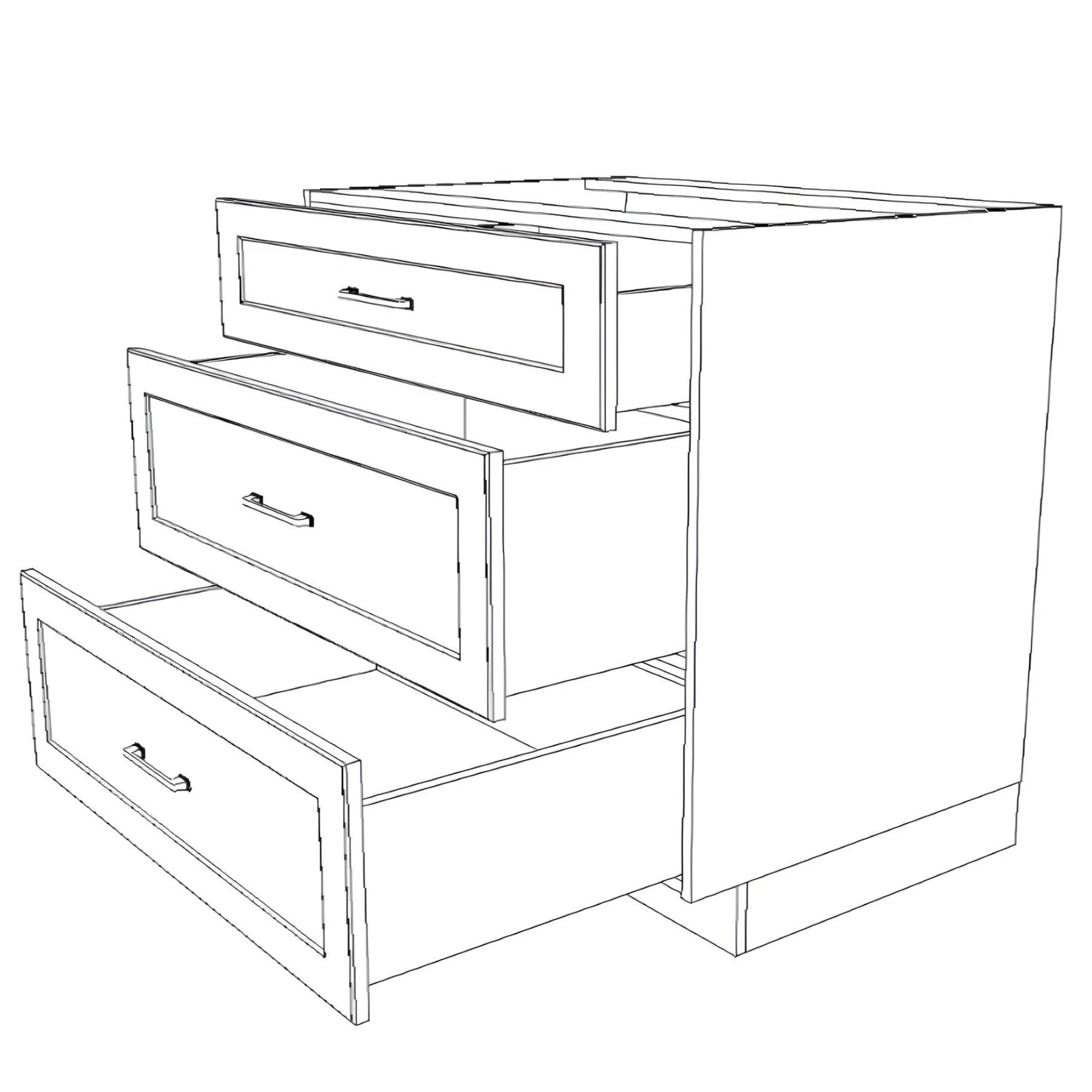 35" Wide Drawer Cabinet - Thermofoil Doors - Image 6