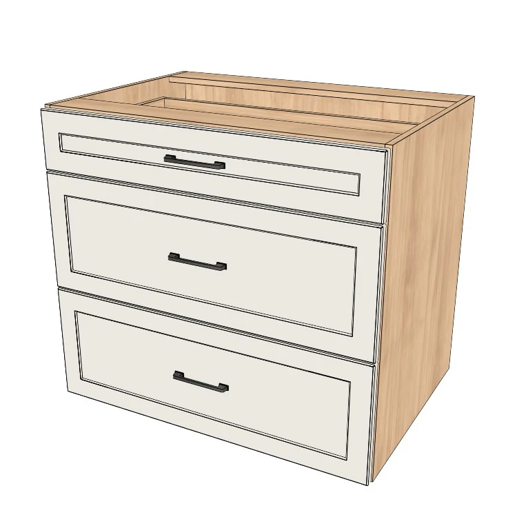 35" Wide Drawer Cabinet - (Ply Wood Boxes - Painted Doors)