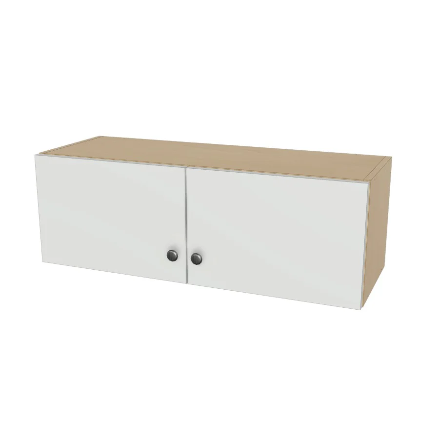 35" Wide x 12" High Wall Cabinet - (Hardrock Maple Boxes - Flat Panel Doors)