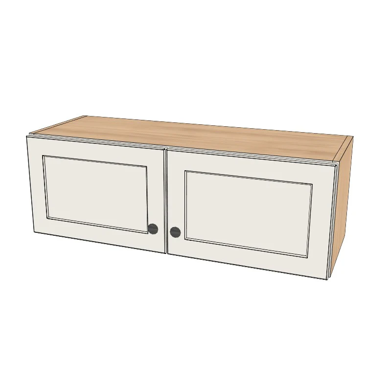 35" Wide x 12" High Wall Cabinet - (Hardrock Maple Boxes - Thermofoil Doors)