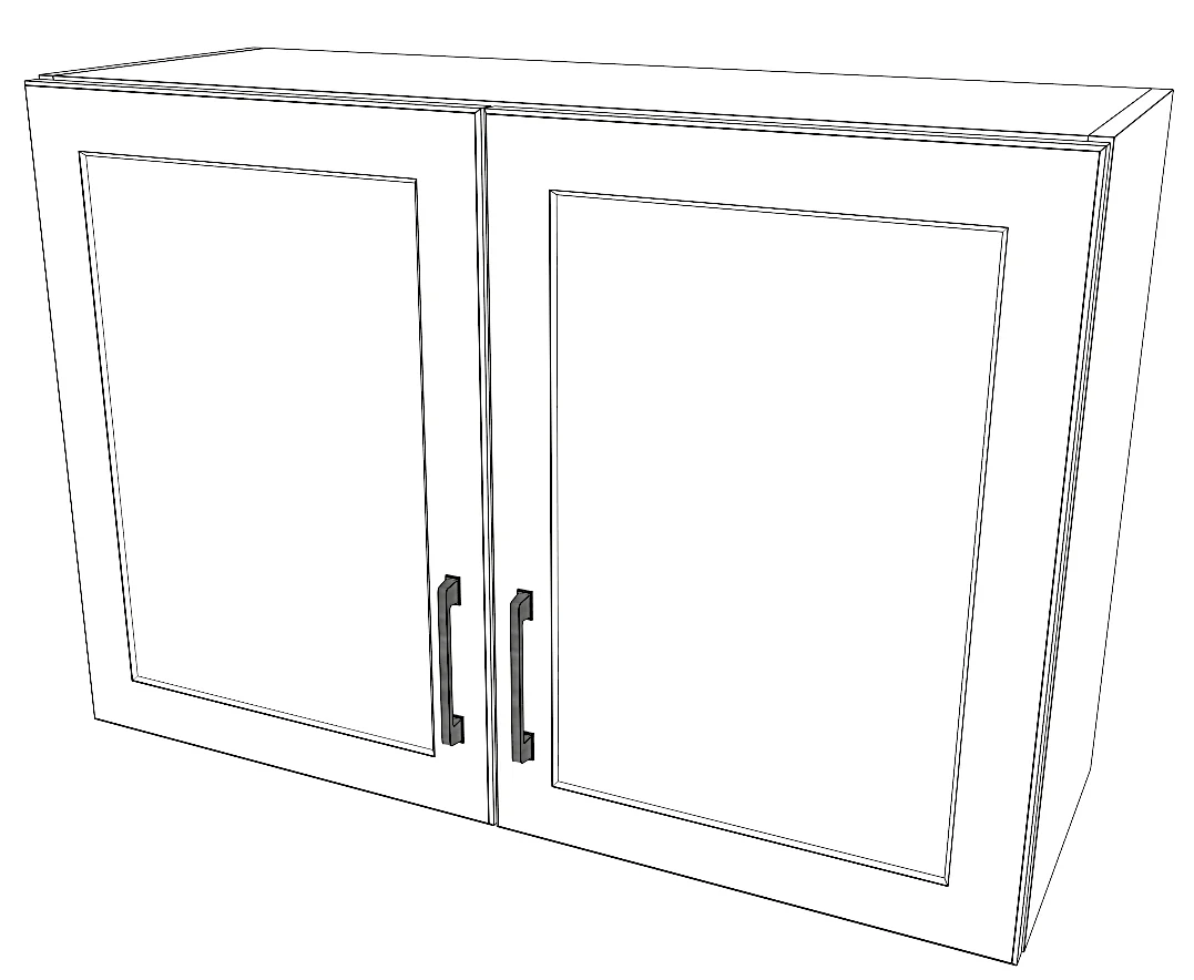 35" Wide x 24" High Wall Cabinet - Thermofoil Doors