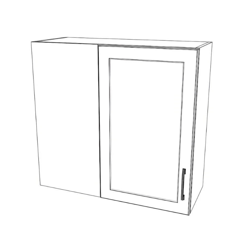 32" Wide 30" High Blind Corner Wall Cabinet - Door on Right Side - Painted Doors