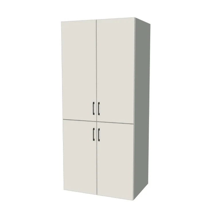 36" Wide Tall Pantry Cabinet - (White Melamine Boxes - Flat Panel Doors) 24 D