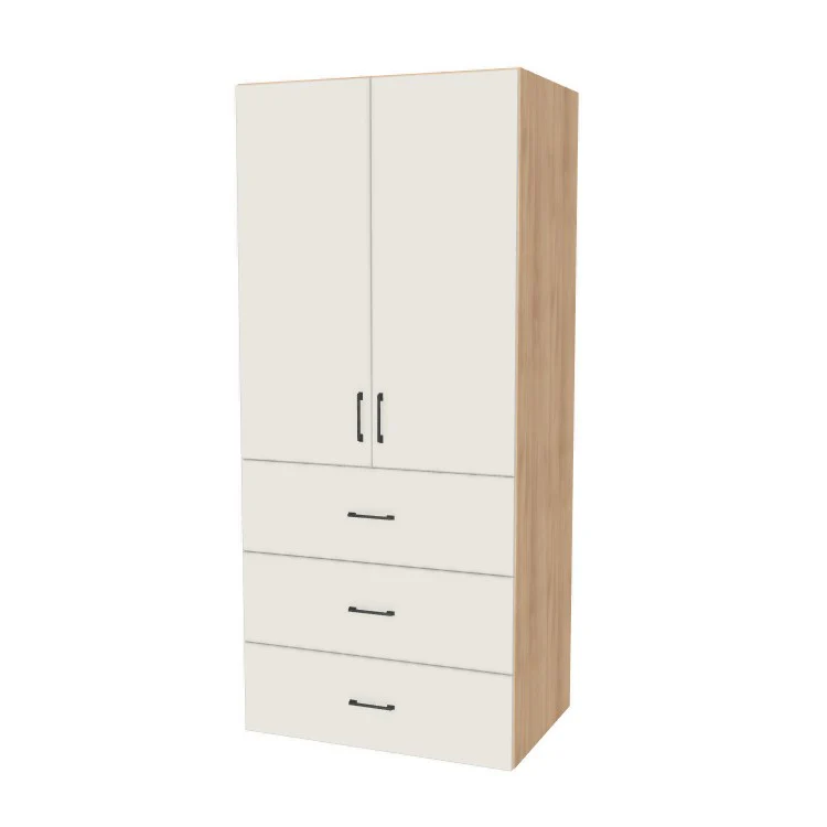 36" Wide Tall Pantry Cabinet with Drawer - (Hardrock Maple Melamine Boxes - Flat Panel Doors) 24 D